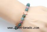 CGB9381 8mm, 10mm Indian agate & cross hematite power beads bracelets