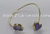 CGB939 15*20mm - 16*16mm freeform & heart druzy agate bangles