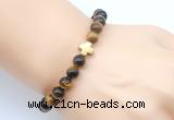 CGB9391 8mm, 10mm yellow tiger eye & cross hematite power beads bracelets