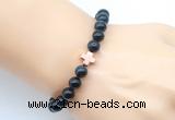 CGB9396 8mm, 10mm blue tiger eye & cross hematite power beads bracelets