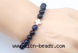 CGB9397 8mm, 10mm blue tiger eye & cross hematite power beads bracelets