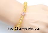 CGB9404 8mm, 10mm citrine & cross hematite power beads bracelets