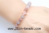 CGB9413 8mm, 10mm pink quartz & cross hematite power beads bracelets