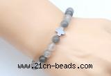 CGB9414 8mm, 10mm cloudy quartz & cross hematite power beads bracelets