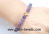 CGB9418 8mm, 10mm matte amethyst & cross hematite power beads bracelets