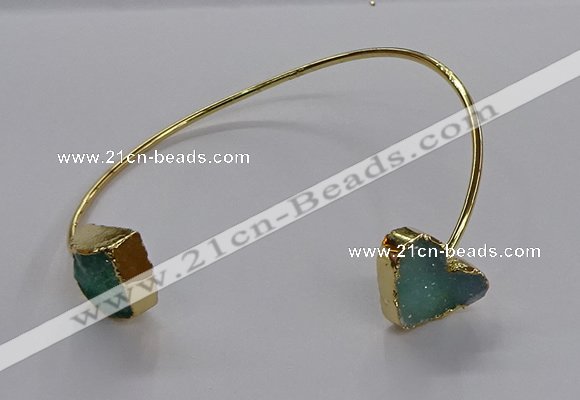 CGB942 15*20mm - 16*16mm freeform & heart druzy agate bangles