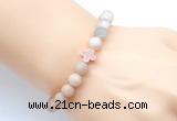 CGB9421 8mm, 10mm matte sunstone & cross hematite power beads bracelets