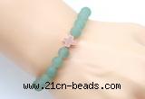 CGB9424 8mm, 10mm matte green aventurine & cross hematite power beads bracelets