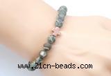 CGB9436 8mm, 10mm matte rhyolite & cross hematite power beads bracelets