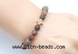 CGB9444 8mm, 10mm matte picasso jasper & cross hematite power beads bracelets