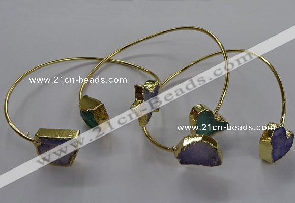 CGB945 13*18mm - 18*18mm freeform druzy agate bangles