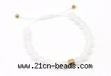 CGB9460 8mm, 10mm white jade & drum hematite adjustable bracelets
