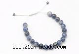 CGB9466 8mm, 10mm blue spot stone & drum hematite adjustable bracelets