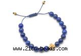 CGB9467 8mm, 10mm lapis lazuli & cross hematite adjustable bracelets