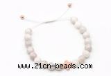 CGB9488 8mm, 10mm white crazy lace agate & cross hematite adjustable bracelets