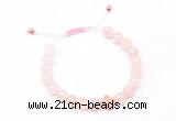 CGB9511 8mm, 10mm rose quartz & cross hematite adjustable bracelets