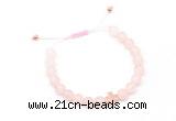 CGB9527 8mm, 10mm matte rose quartz & cross hematite adjustable bracelets