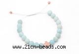 CGB9533 8mm, 10mm matte amazonite & cross hematite adjustable bracelets