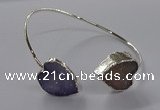 CGB959 15*15mm - 18*18mm heart druzy agate bangles wholesale