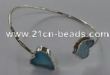 CGB961 15*15mm - 18*18mm heart druzy agate bangles wholesale