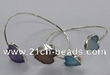 CGB965 15*15mm - 18*18mm heart druzy agate bangles wholesale