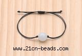 CGB9914 Fashion 12mm white jade adjustable bracelet jewelry