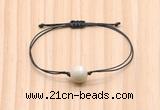 CGB9921 Fashion 12mm white fossil jasper adjustable bracelet jewelry