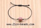 CGB9922 Fashion 12mm pink wooden jasper adjustable bracelet jewelry