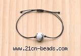 CGB9933 Fashion 12mm black & white jasper adjustable bracelet jewelry