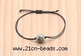 CGB9939 Fashion 12mm greeting pine jasper adjustable bracelet jewelry