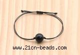 CGB9948 Fashion 12mm black obsidian adjustable bracelet jewelry