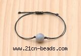 CGB9954 Fashion 12mm grey banded agate adjustable bracelet jewelry