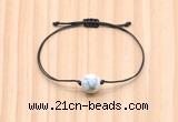 CGB9975 Fashion 12mm white howlite adjustable bracelet jewelry