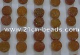 CGC101 12mm flat round druzy quartz cabochons wholesale