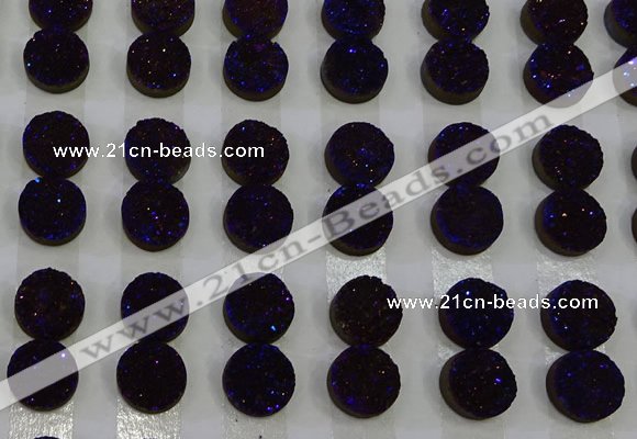 CGC106 12mm flat round druzy quartz cabochons wholesale