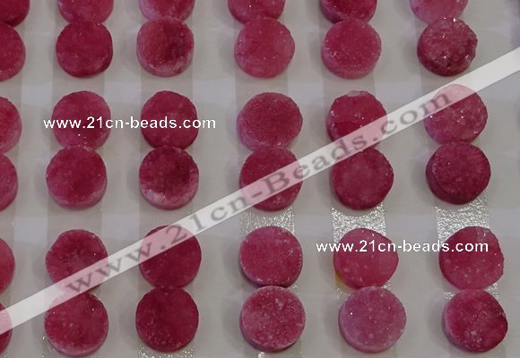 CGC107 12mm flat round druzy quartz cabochons wholesale