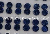 CGC114 14mm flat round druzy quartz cabochons wholesale