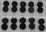 CGC116 14mm flat round druzy quartz cabochons wholesale