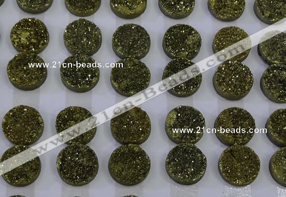 CGC121 16mm flat round druzy quartz cabochons wholesale