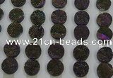 CGC123 16mm flat round druzy quartz cabochons wholesale