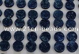 CGC126 16mm flat round druzy quartz cabochons wholesale