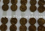 CGC130 18mm flat round druzy quartz cabochons wholesale