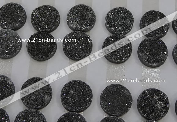 CGC131 18mm flat round druzy quartz cabochons wholesale