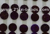 CGC145 20mm flat round druzy quartz cabochons wholesale