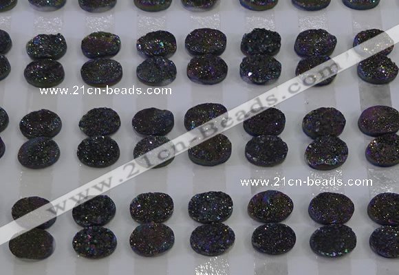 CGC163 10*14mm oval druzy quartz cabochons wholesale