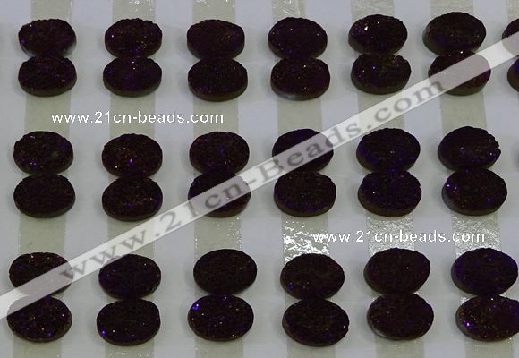 CGC175 12*16mm oval druzy quartz cabochons wholesale