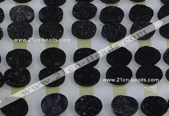 CGC190 15*20mm oval druzy quartz cabochons wholesale