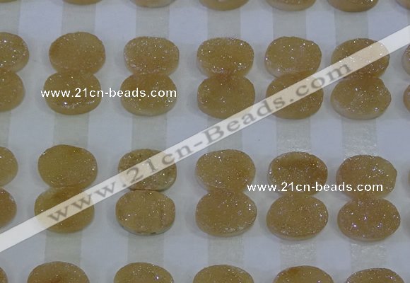 CGC196 15*20mm oval druzy quartz cabochons wholesale