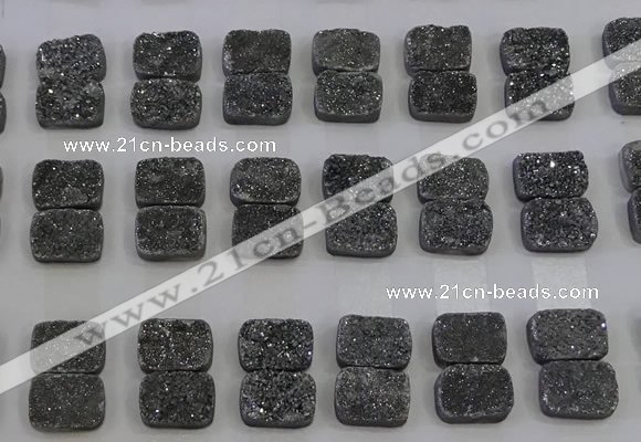 CGC200 10*14mm rectangle druzy quartz cabochons wholesale