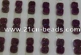 CGC214 10*10mm square druzy quartz cabochons wholesale